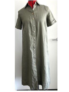 Wilfred Eleta Linen Maxi Dress Sage Green No Belt Sz 2XS